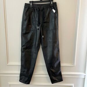 BLANK NYC No Guidance Ankle Elastic Waist Vegan Leather Pants Black Size 24 NWOT